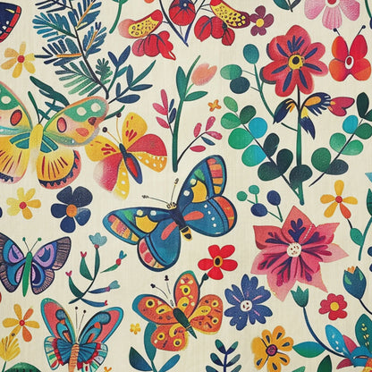LeosWare® Men's Hawaiian Shirt Short Sleeve Button-up 100% Cotton Beige Aloha Butterfly Whispers In Full Bloom