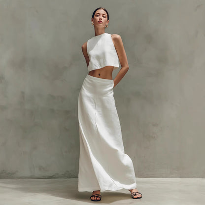 Women's Sleeveless Slimming Maxi Dress Two-Piece Set