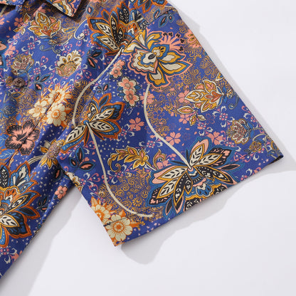 Hawaiian Shirt For Men Garden of Dreams Shirt Camp Collar 100% Cotton