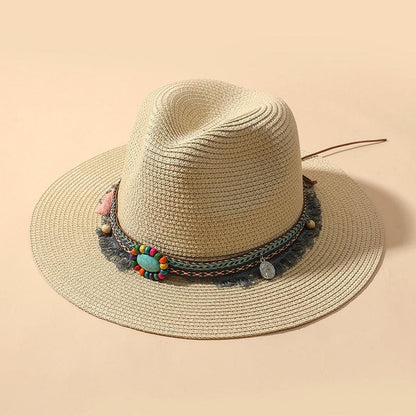 Elegant Tassel Beach Hats For Women Women's Bucket Sun Hat Max Sun Protection Holiday Hats Ladies Sun Hat Summer Straw Hats UV Protection Foldable Travel One Size Hat Modern Summer Fedoras For Party