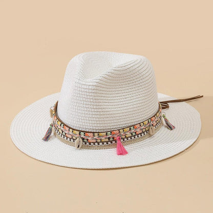 Elegant Tassel Beach Hats For Women Women's Bucket Sun Hat Max Sun Protection Holiday Hats Ladies Sun Hat Summer Straw Hats UV Protection Foldable Travel One Size Hat Modern Summer Fedoras For Party
