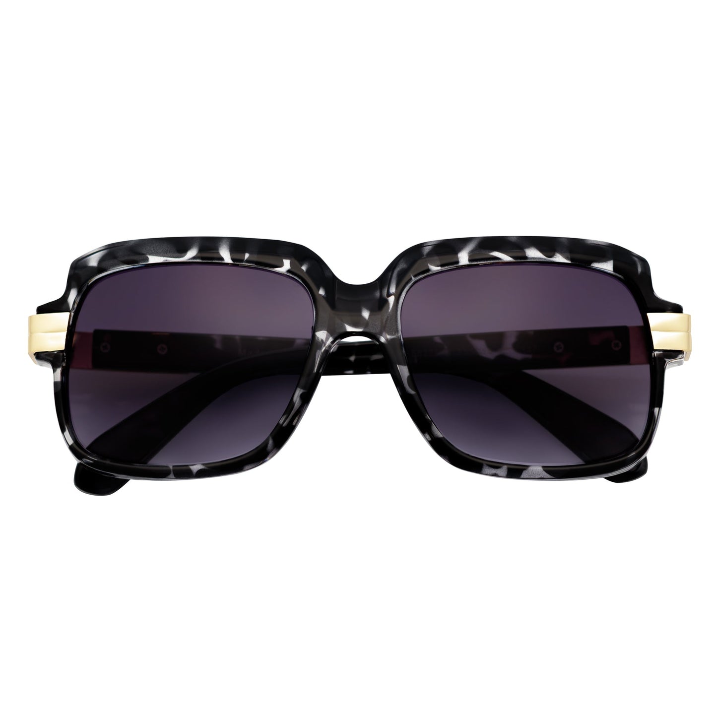 EMCEE - Retro Classic Square Sunglasses White Tortoise Lavender Fade