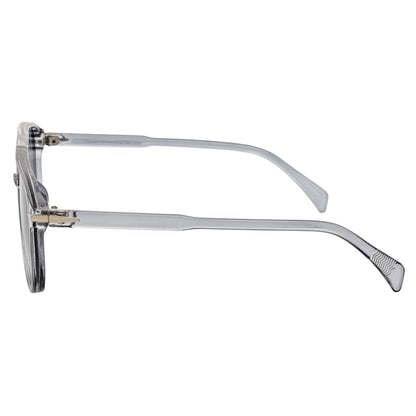 EPOCH Classic Flat Top Plastic Aviator Clear-Gray Sunglasses Smoke Lens
