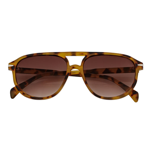 EPOCH - Classic Flat Top Plastic Aviator Tortoise Sunglasses Brown Lens