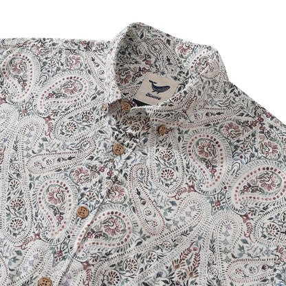 Men's Hawaiian Shirt Paisley By Studio 1987 Cotton Button-down Long Sleeve Aloha Shirt