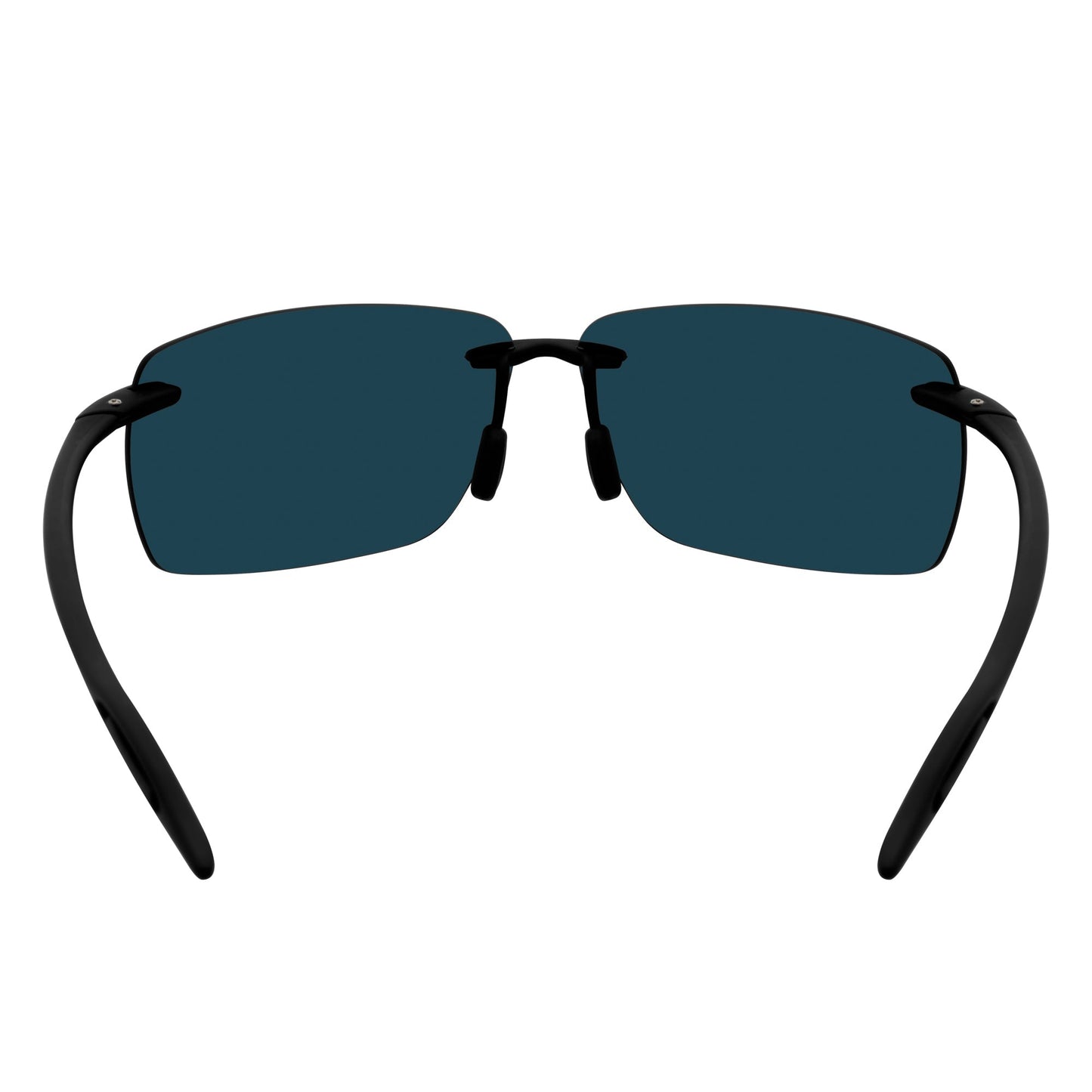 MAUI - Rimless TR90 Thin Sports Wrap Sunglasses Black Orange Mirror Polarized