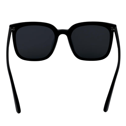KATIE - Womens Polarized Oversize Square Cat-Eye Sunglasses Black Smoke