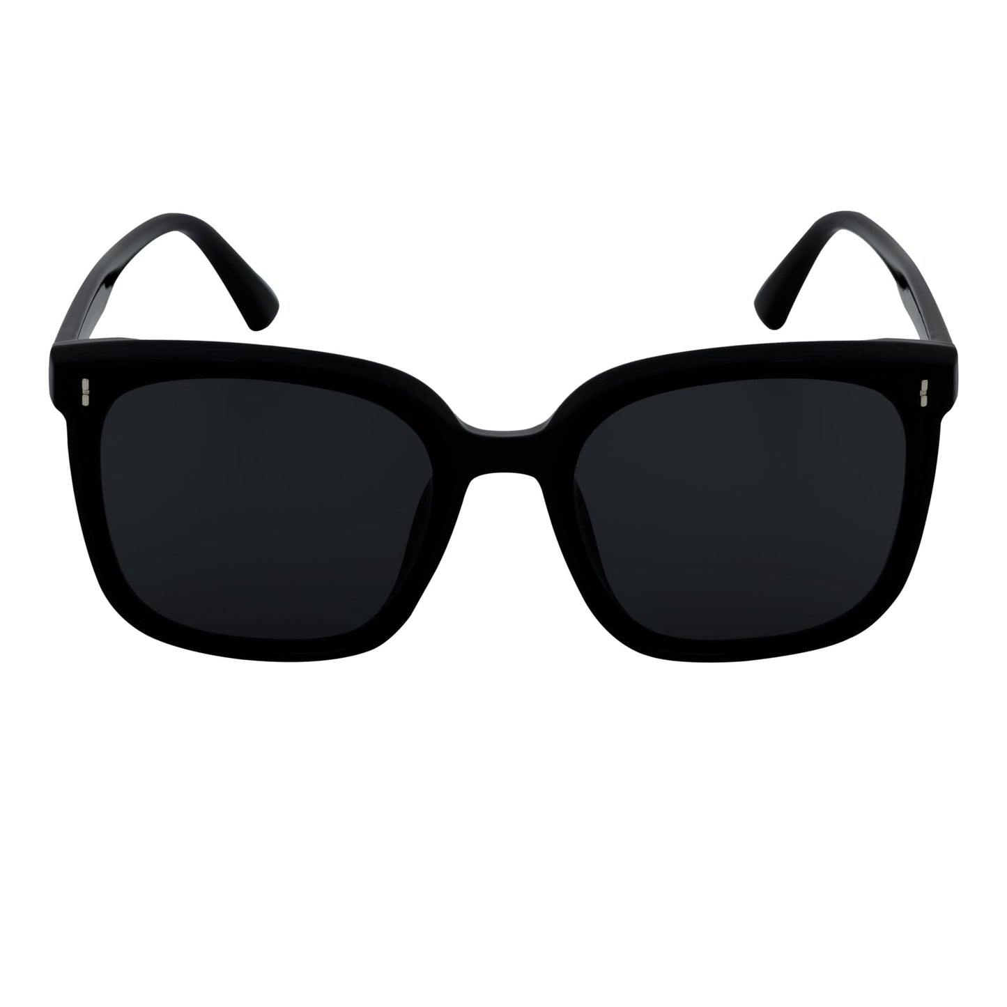 KATIE - Womens Polarized Oversize Square Cat-Eye Sunglasses Black Smoke
