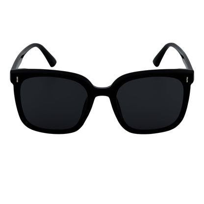 KATIE - Womens Polarized Oversize Square Cat-Eye Sunglasses Black Smoke