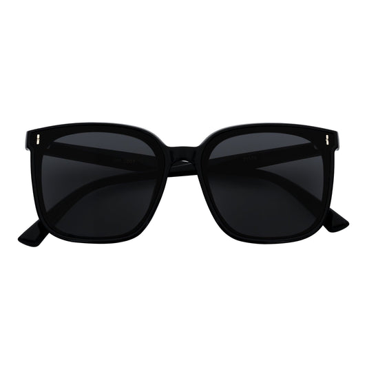 KATIE - Womens Polarized Oversize Square Cat-Eye Sunglasses Black Smoke