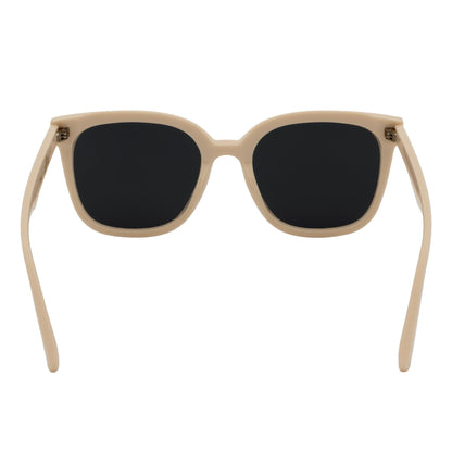 MYA - Polarized Womens Oversize 3 Pin Cat Eye Sunglasses Creme Smoke