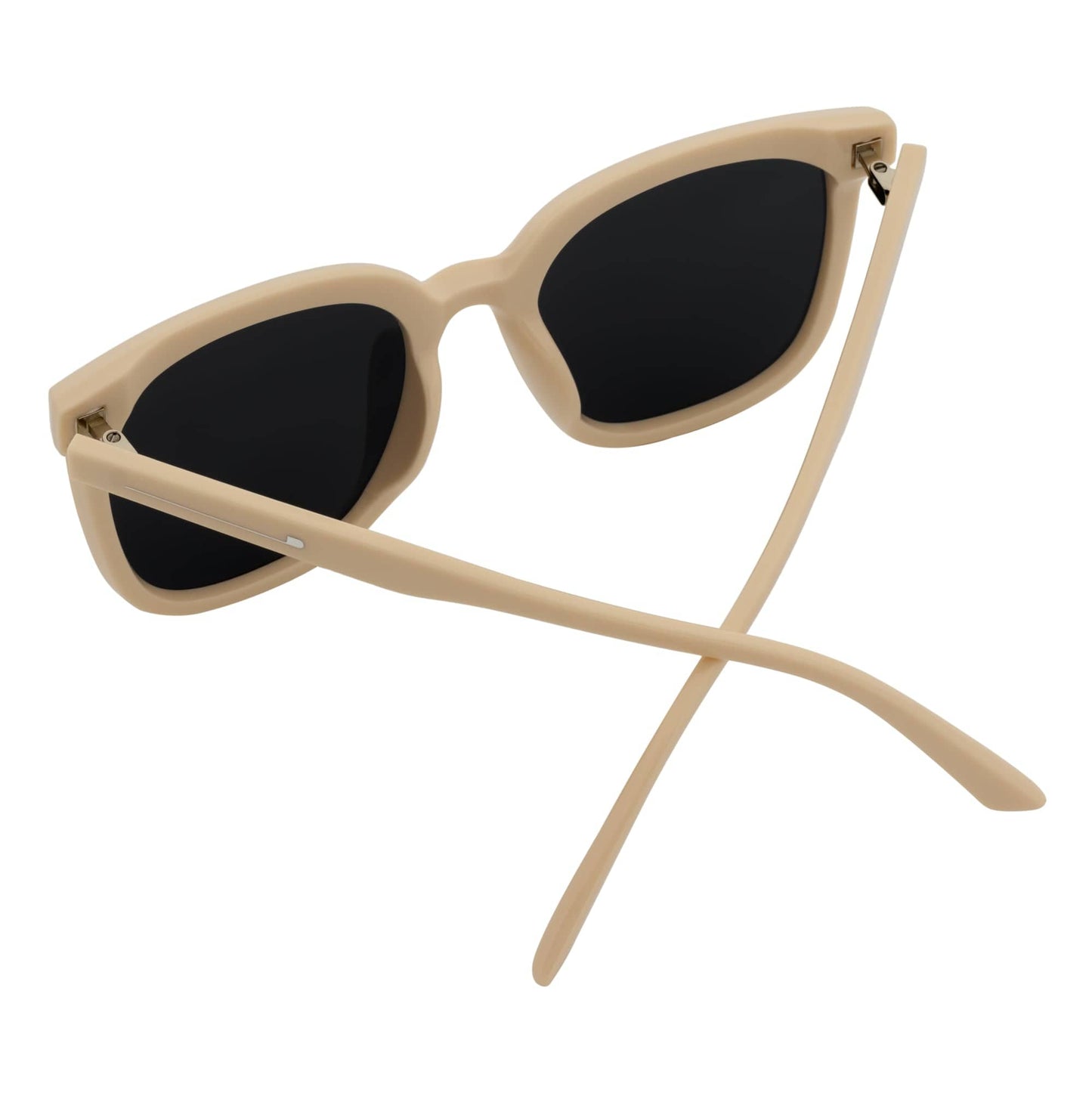 MYA - Polarized Womens Oversize 3 Pin Cat Eye Sunglasses Creme Smoke