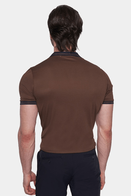 TheMercerized Cotton Open Polo (Chocolate)