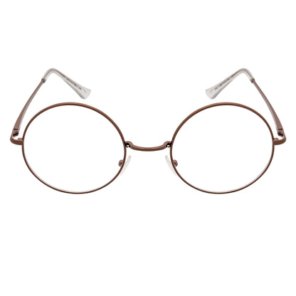 SCHOLAR - Classic Small Metal Round Blue Light Glasses Copper Clear Lens
