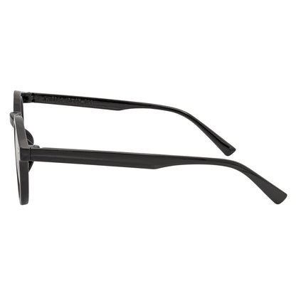 VIBES - Color Tint Retro Small Round Sunglasses Black Green Tint