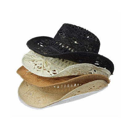 Vintage Straw Cowboy Hat Hand Made Beach Straw Hat Summer Outdoor Men's And Women's Big Brim Sun Hat  Elegant Party Cap Sun Protection Unisex Hats Breathable Hat